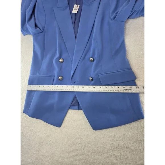 Talbots Blue Double Breasted Blazer Size 8 Silver Crest Buttons New With Tags - Picture 8 of 15